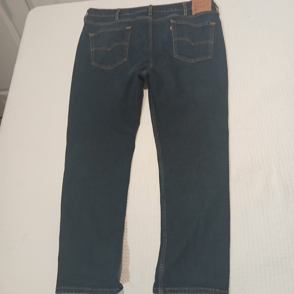 Levis 514 Straight Fit Dark Wash Denim Jeans Mens 42x30 WaterLess - Picture 2 of 5
